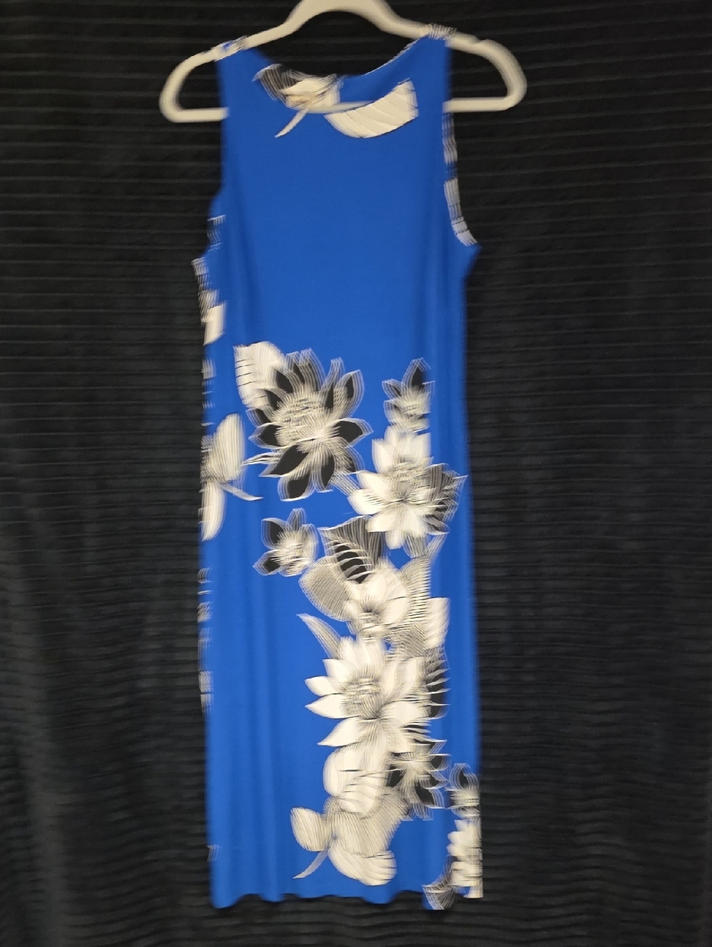 Anne Klein Royal Blue Sleeveless Floral Maxi Dress